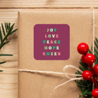 Moderne Typografie Freude Liebe Frieden Hoffnung W