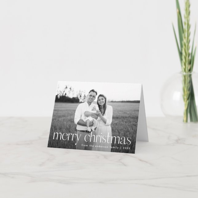 Moderne Typografie Frohe Weihnachten 2 Foto (Vorderseite)