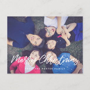 Moderne Typografie Frohe Weihnachten Foto Postkarte
