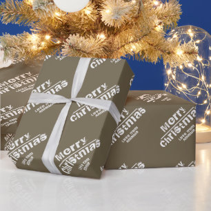 Moderne Typografie frohe Weihnachten Geschenkpapier