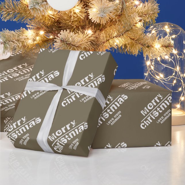 Moderne Typografie frohe Weihnachten Geschenkpapier (Feiertage)