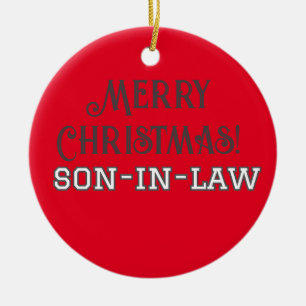Moderne Typografie frohe Weihnachten Schwiegersohn Keramik Ornament