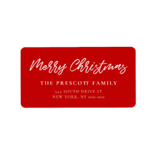 Moderne Typografie Frohe Weihnachtsfamilie Adressaufkleber