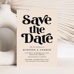 Moderne Typografie gesprenkelter Blush Save The Date