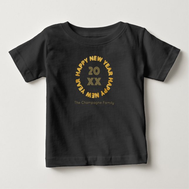Moderne Typografie glücklich Neues Jahr Baby T-shirt (Vorderseite)
