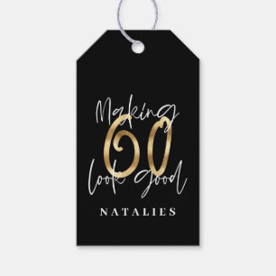 Moderne Typografie Gold 60. Geburtstag Vielen Dank Geschenkanhänger