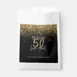 Moderne Typografie Gold Glitzer Chic 50. Geburtsta Geschenktütchen
