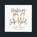 Moderne Typografie Gold schwarz 60. Geburtstagspar Serviette<br><div class="desc">Moderne Typografie Gold-Effekt und schwarze 60. Geburtstagsparty Servietten. Teil einer Sammlung.</div>