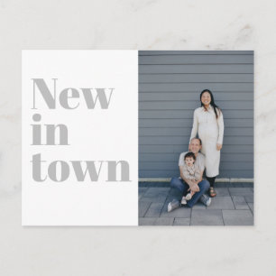 Moderne Typografie Grau Foto Neue Zuhause Moving Ankündigungspostkarte
