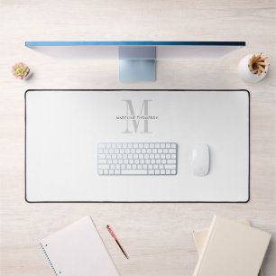 Moderne Typografie Grau Monogramm Schreibtischunterlage