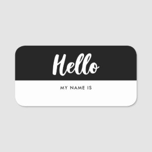 Moderne Typografie Hallo mein Name ist Dry Erase Namensschild