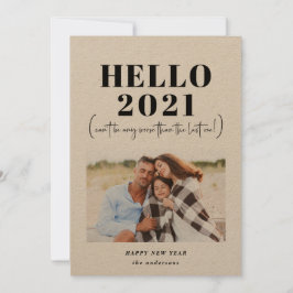 Moderne Typografie hallo neues Jahr Foto Feiertagskarte