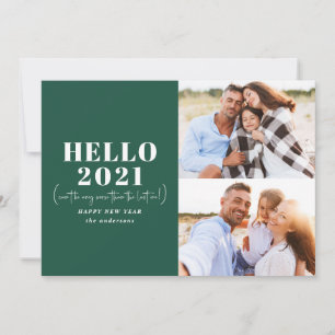 Moderne Typografie hallo neues Jahr Foto Feiertagskarte