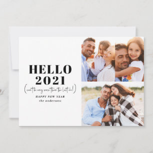 Moderne Typografie hallo neues Jahr Foto Feiertagskarte