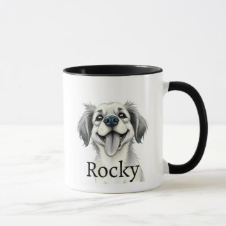 Moderne Typografie Haustier-Name-Tasse mit Foto Tasse