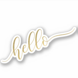 Moderne Typografie "Hello" Aufkleber