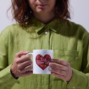 Moderne Typografie Herz Beste Mama je Muttertag Kaffeetasse