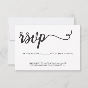 Moderne Typografie Hochzeit Flucht Enclosure RSVP Karte