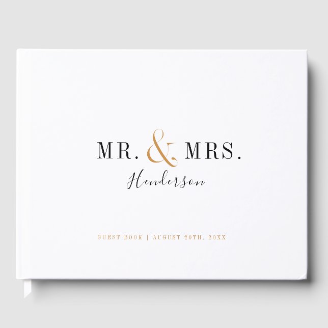 Moderne Typografie - Hochzeit im Herbst Gästebuch (Vorderseite)