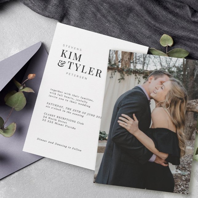 Moderne Typografie-Hochzeit mit einfachem minimali Einladung (Von Creator hochgeladen)