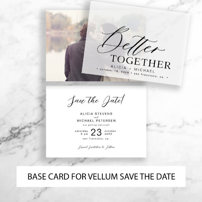 Moderne Typografie Hochzeit speichern das Datum BA Save The Date (Pair this card with a vellum overlay save the date)