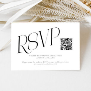 Moderne Typografie Hochzeits-QR-Code RSVP Karte