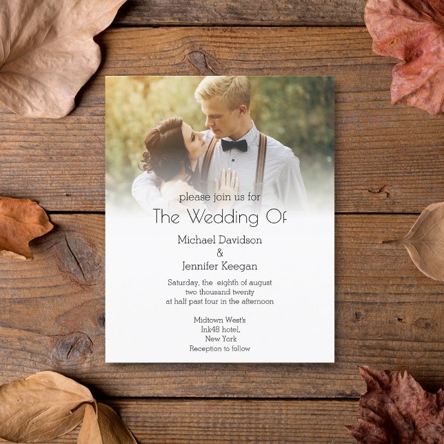 Moderne Typografie Hochzeitseinladung Foto (Von Creator hochgeladen)
