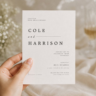 Moderne Typografie-Hochzeitseinladungsvorlage Einladung
