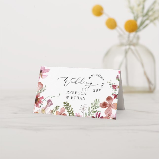 Moderne Typografie-Hochzeitsstiftung-Platzkarte Platzkarte (Rückseite)