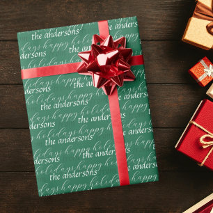 Moderne Typografie Holiday Patternfamilie Geschenkpapier
