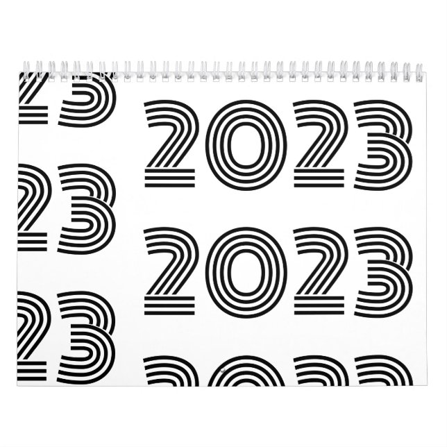 Moderne Typografie in Schwarzweiß Kalender (Titelbild)