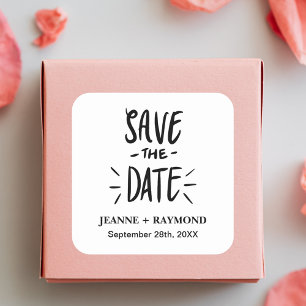 Moderne Typografie Individuelle Hochzeit - Termin Quadratischer Aufkleber