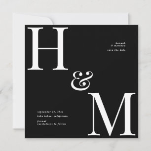 Moderne Typografie Initialen Hochzeit Termin merke