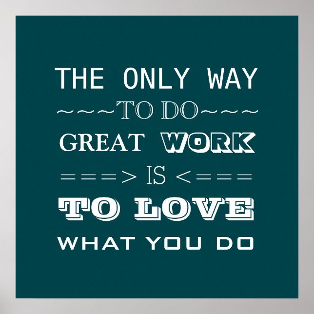 Moderne Typografie Inspiration Zitat Poster (Vorne)