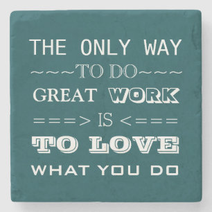 Moderne Typografie Inspiration Zitat Steinuntersetzer