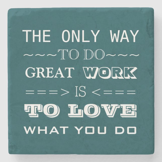 Moderne Typografie Inspiration Zitat Steinuntersetzer (Vorderseite)