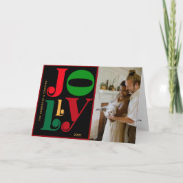 Moderne Typografie JOLLY Foto Holiday Feiertagskarte
