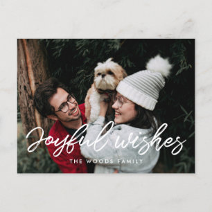 Moderne Typografie Joyful wünscht Holiday Foto Postkarte