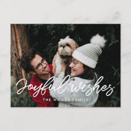 Moderne Typografie Joyful wünscht Holiday Foto Postkarte