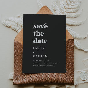 Moderne Typografie Kohle Grau Save the Date
