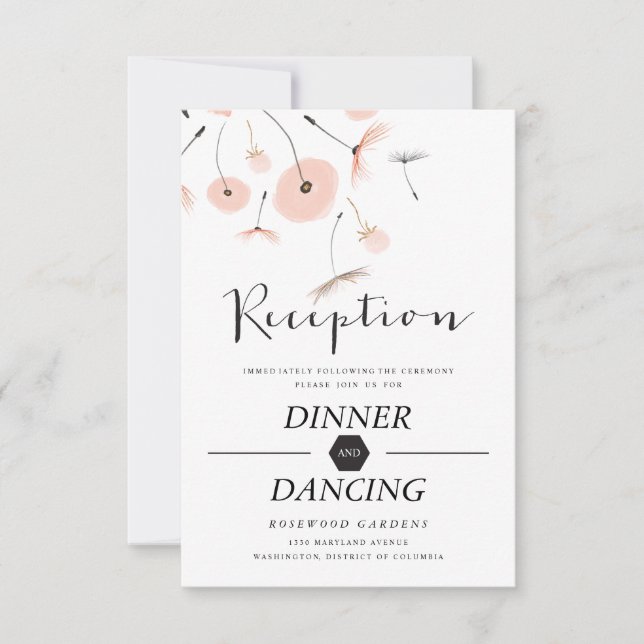 Moderne Typografie-Kronleuchter-Hochzeitsempfangsk Einladung (Vorderseite)