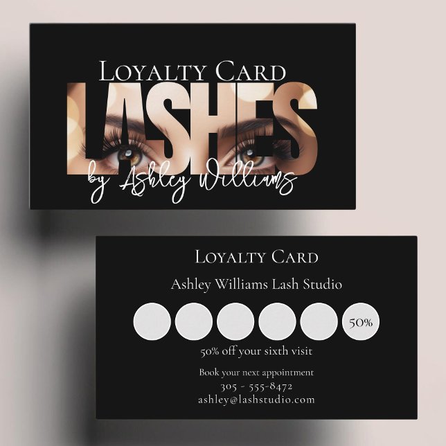 Moderne Typografie "LASHES by" lash artist Treuekarte (Von Creator hochgeladen)