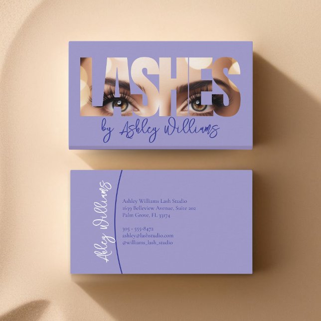 Moderne Typografie "LASHES by" lash artist Visitenkarte (Von Creator hochgeladen)