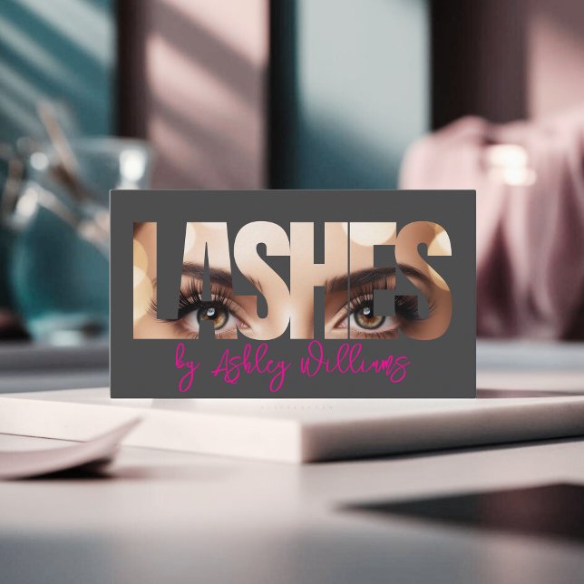 Moderne Typografie "LASHES by" lash artist Visitenkarte (Von Creator hochgeladen)