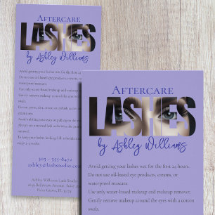 Moderne Typografie "LASHES by nachcare" Werbekarte