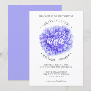 Moderne Typografie Lavender Lila Peony Wedding Einladung