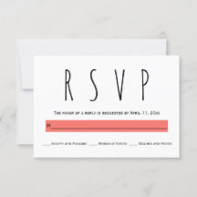 Moderne Typografie lebende Korallenhochzeit RSVP K