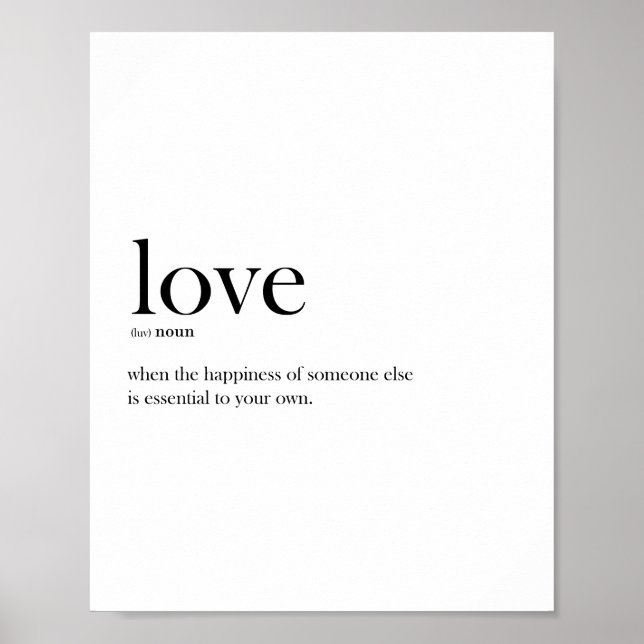 Moderne Typografie-Liebe Poster (Vorne)