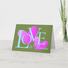 Moderne Typografie-Liebe und dank Textdesign-Karte Karte