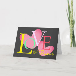 Moderne Typografie-Liebe und dank Textdesign-Karte Karte